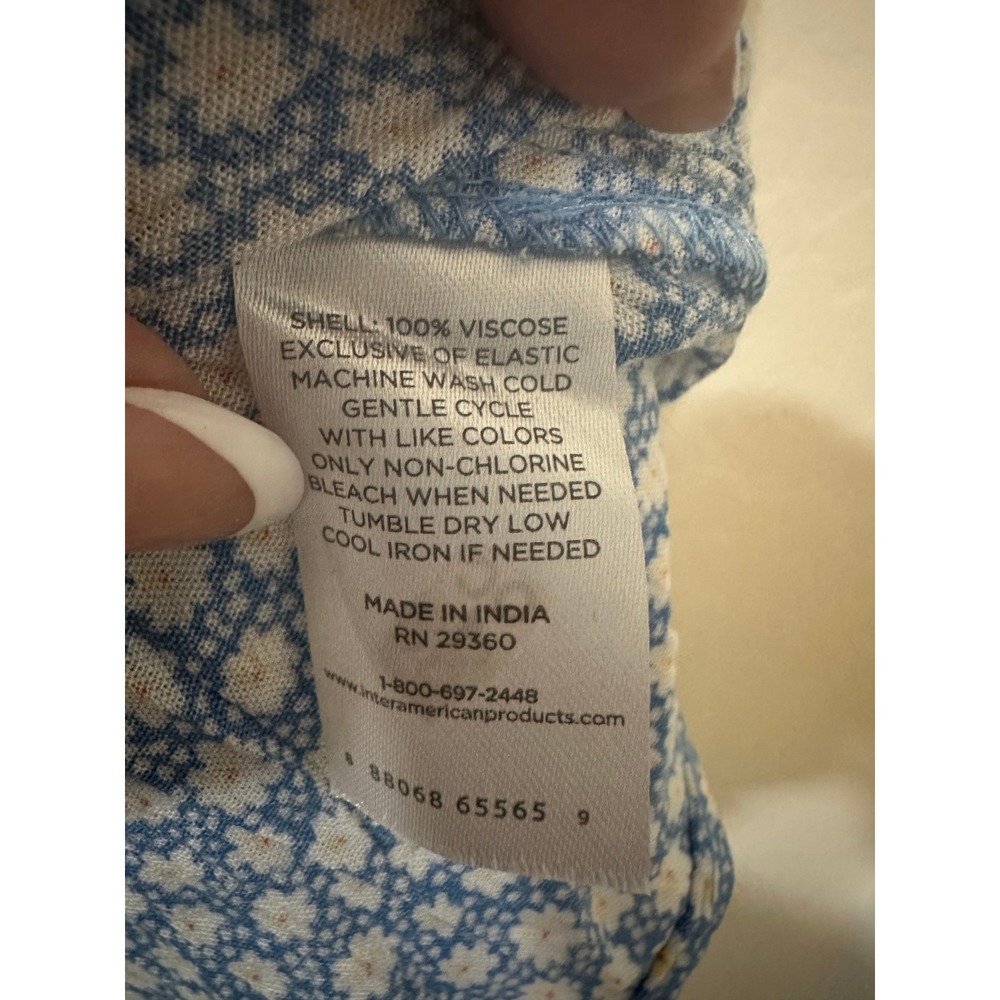 Dip Womens XL Blue Daisy Floral Smocked Peplum Top Cottagecore Coquette Milkmaid - Picture 3 of 13